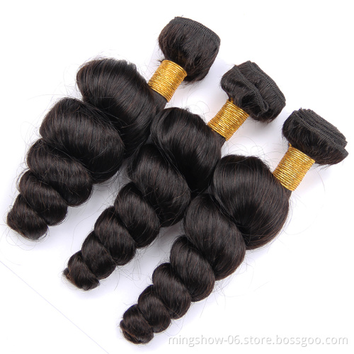 100% Indian human hair loose wave virgin hair